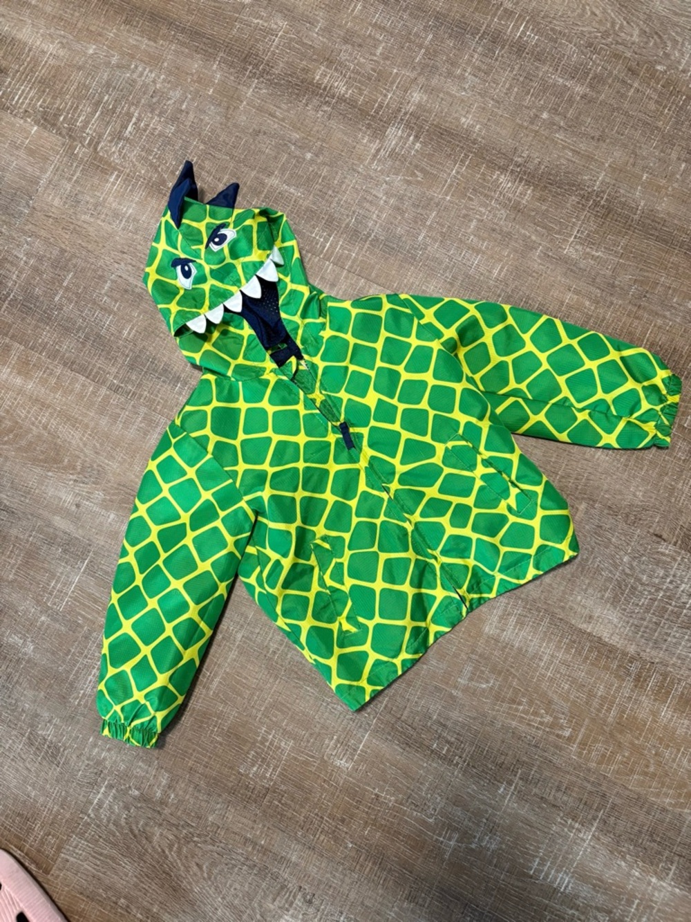 Wonderkids Green & Yellow Dino Print Kids Jacket